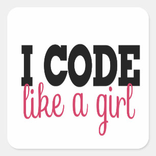 I code like a girl sticker