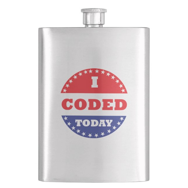 I Coded Today Hip Flask (Front)