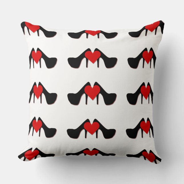 I Coeur Chaussures Motif Jeu Oreiller (Recto)