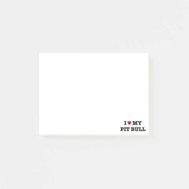 I coeur mes notes de post-it de pitbull (Devant)