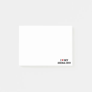 I coeur mes notes de post-it de Shiba Inu