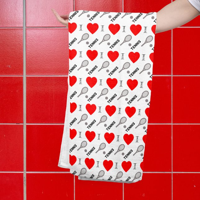 I coeur tennis -motif ensemble de serviettes de ba (Créateur téléchargé)