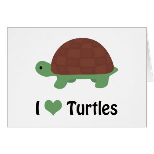 I Coeur Tortues mignonnes Tortue cartonnée