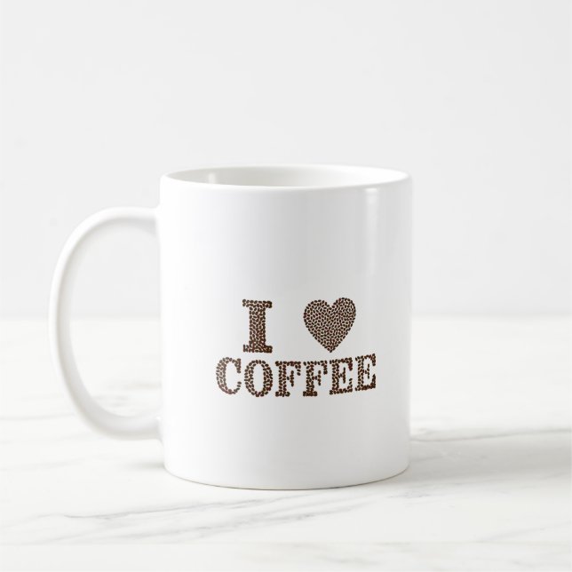 I ♥ Coffee Bean Art Mug (Left)