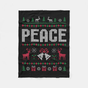 I Come In Peace Christmas Xmas Reindeer Holiday Co Fleece Blanket