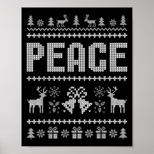 I Come In Peace Christmas Xmas Reindeer Holiday Co Poster