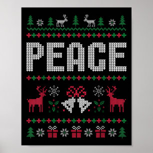 I Come In Peace Christmas Xmas Reindeer Holiday Co Poster