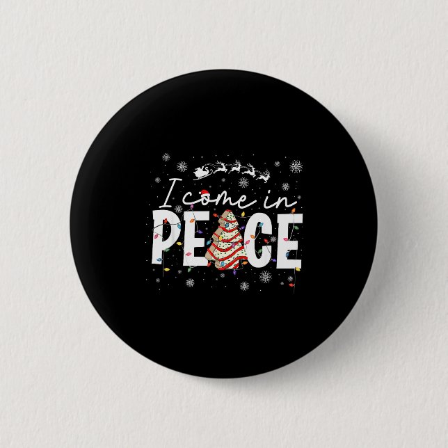 I Come In Peace Couple Matching Ugly Christmas Swe 2 Inch Round Button (Front)