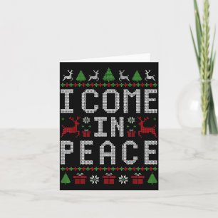 I Come In Peace Couple Matching Ugly Christmas Swe Card