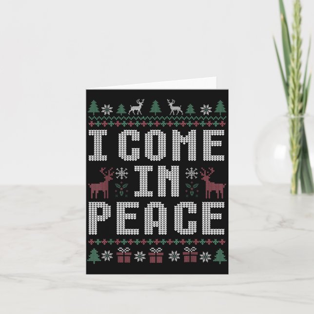 I Come In Peace Couple Matching Ugly Christmas Swe Card (Front)