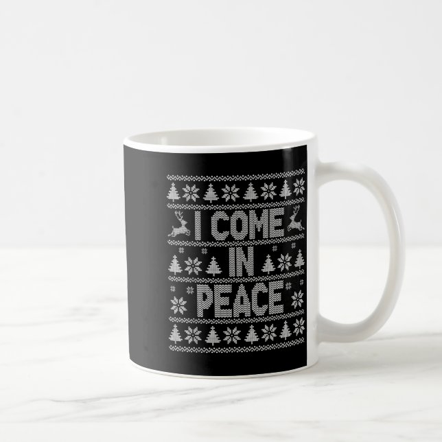 I Come In Peace Couple Matching Ugly Christmas Swe Coffee Mug (Right)