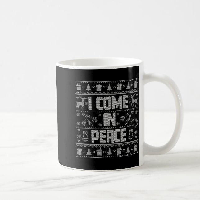 I Come In Peace Couple Matching Ugly Christmas Swe Coffee Mug (Right)