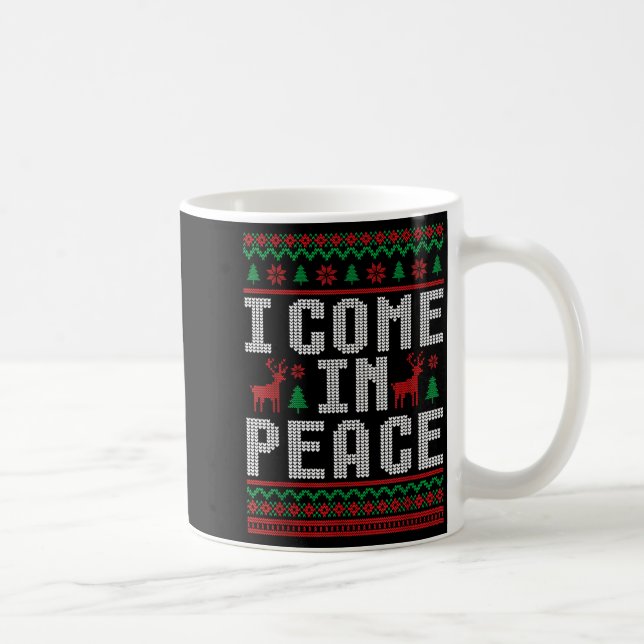 I Come In Peace Couple Matching Ugly Christmas Swe Coffee Mug (Right)