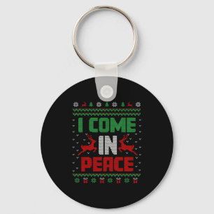 I Come In Peace Couple Matching Ugly Christmas Swe Keychain