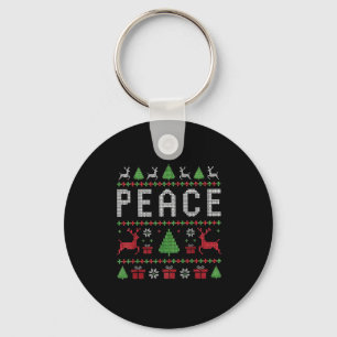 I Come In Peace Couple Matching Ugly Christmas Swe Keychain