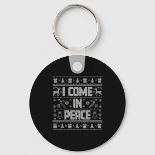 I Come In Peace Couple Matching Ugly Christmas Swe Keychain