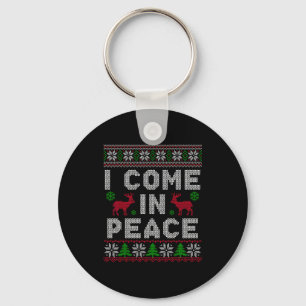 I Come In Peace Couple Matching Ugly Christmas Swe Keychain