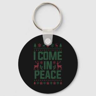 I Come In Peace Couple Matching Ugly Christmas Swe Keychain