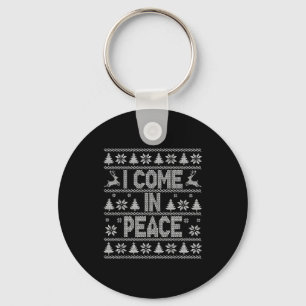 I Come In Peace Couple Matching Ugly Christmas Swe Keychain