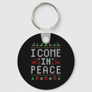 I Come In Peace Couple Matching Ugly Christmas Swe Keychain