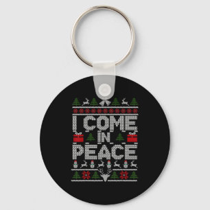I Come In Peace Couple Matching Ugly Christmas Swe Keychain