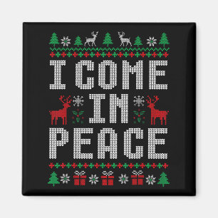 I Come In Peace Couple Matching Ugly Christmas Swe Magnet