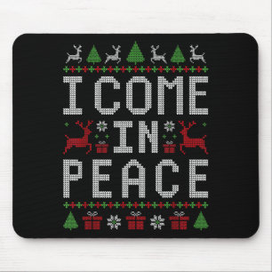 I Come In Peace Couple Matching Ugly Christmas Swe Mouse Pad