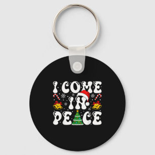 I Come In Peace Funny Couple Ugly Christmas Shirt Keychain