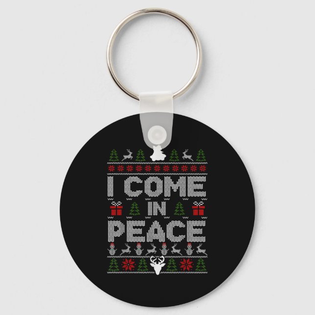 I Come In Peace - I'm Peace Couple Matching Ugly C Keychain (Front)