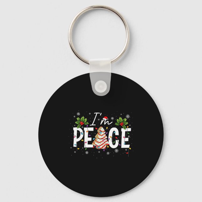 I Come In Peace I'm Peace Couple Ugly Christmas Sw Keychain (Front)