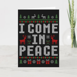 I Come In Peace I'm Peace Matching Couple Christma Card