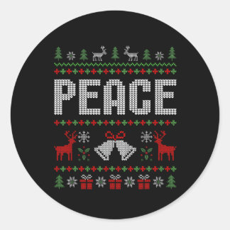 I Come In Peace I'm Peace Matching Couple Christma Classic Round Sticker