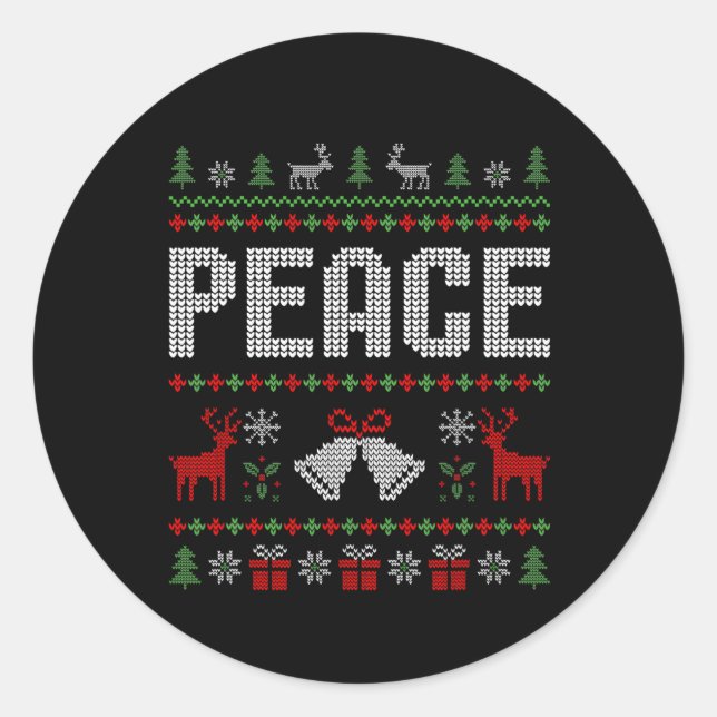 I Come In Peace I'm Peace Matching Couple Christma Classic Round Sticker (Front)