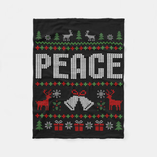 I Come In Peace I'm Peace Matching Couple Christma Fleece Blanket