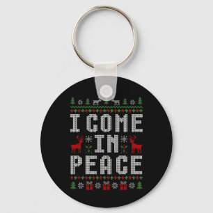 I Come In Peace I'm Peace Matching Couple Christma Keychain