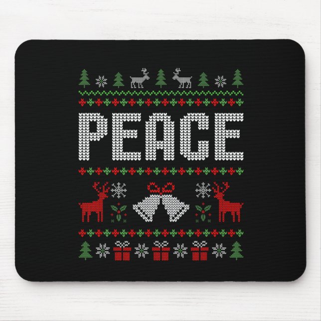 I Come In Peace I'm Peace Matching Couple Christma Mouse Pad (Front)