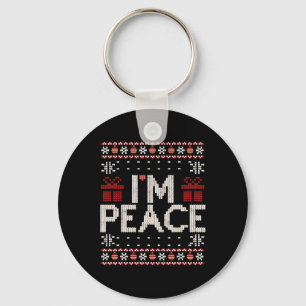 I Come In Peace I'm Peace Matching Ugly Christmas  Keychain
