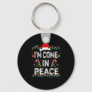 I Come In Peace I'm Peace Matching Ugly Christmas Keychain