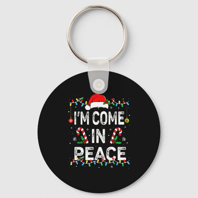 I Come In Peace I'm Peace Matching Ugly Christmas  Keychain (Front)