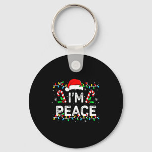 I Come In Peace I'm Peace Matching Ugly Christmas Keychain