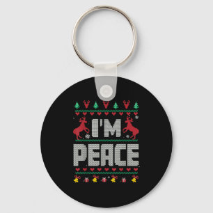 I Come In Peace - I'm Peace Xmas Matching Couples  Keychain