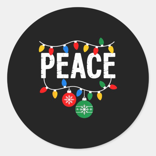 I Come In Peace Matching Family Christmas Couple  Classic Round Sticker (Front)