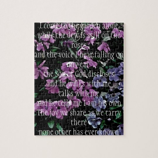 I Come To The Garden Alone Floral Jigsaw Puzzle Zazzle Ca
