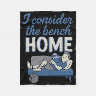 I Consider The Bench Home Sketll Fan Humor  Fleece Blanket