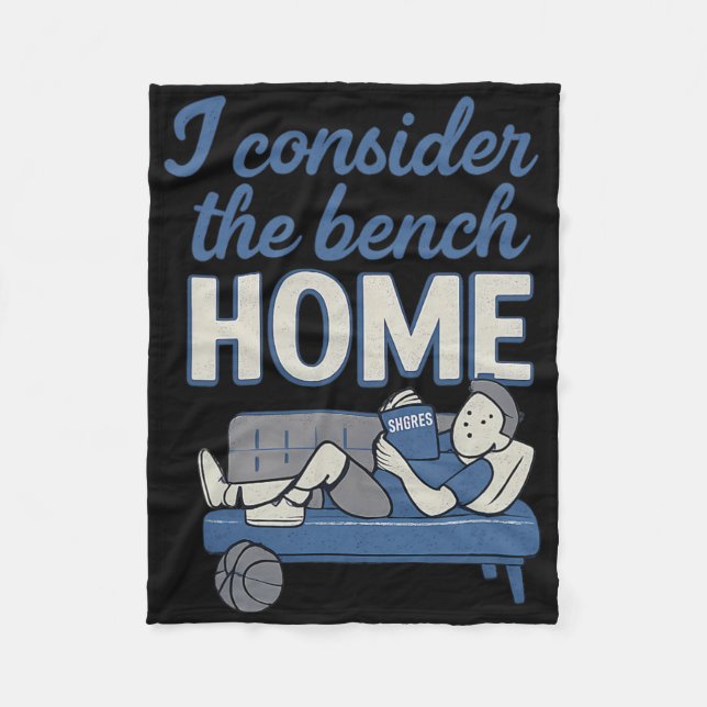 I Consider The Bench Home Sketll Fan Humor  Fleece Blanket (Front)