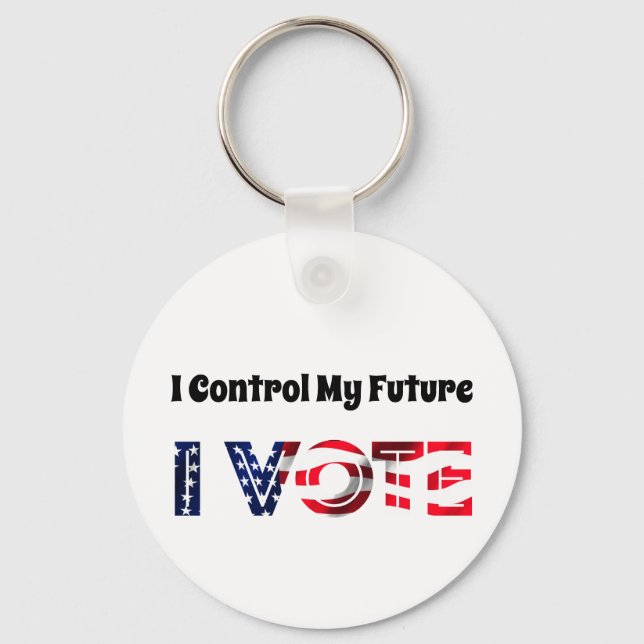 I Control My Future - I Vote Keychain (Front)