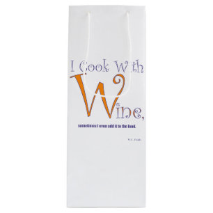 "I Cook With Wine" Gift Wine Bag