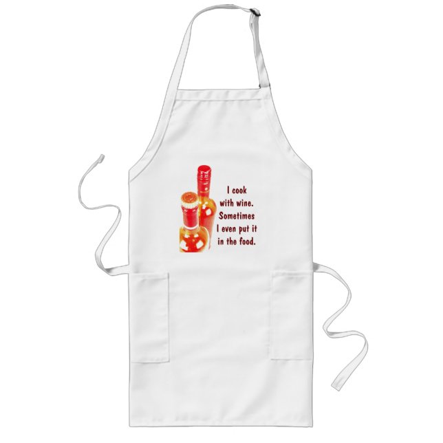 I cook with wine - wine bottles apron (Front)