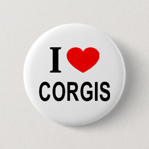 I ❤️ CORGIS I LOVE CORGIS I HEART CORGIS 2 INCH ROUND BUTTON