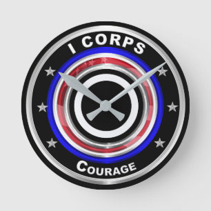 I Corps “America’s Corps” Keepsake Round Clock